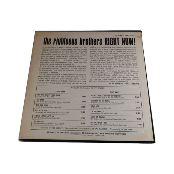 The Righteous Brothers Right Now! (LP) Moonglow 1001 Soul 1963 Mono VG/VG - Picture 2 of 6
